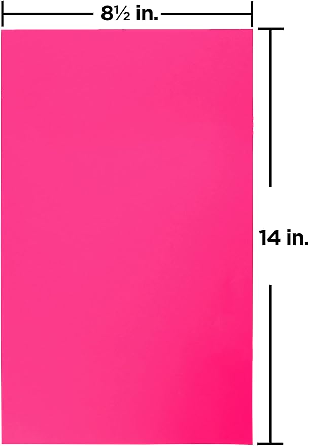 JAM PAPER Legal Colored 24lb Paper - 90 gsm - 8.5 x 14 - Ultra Fuchsia Pink - 100 Sheets/Pack