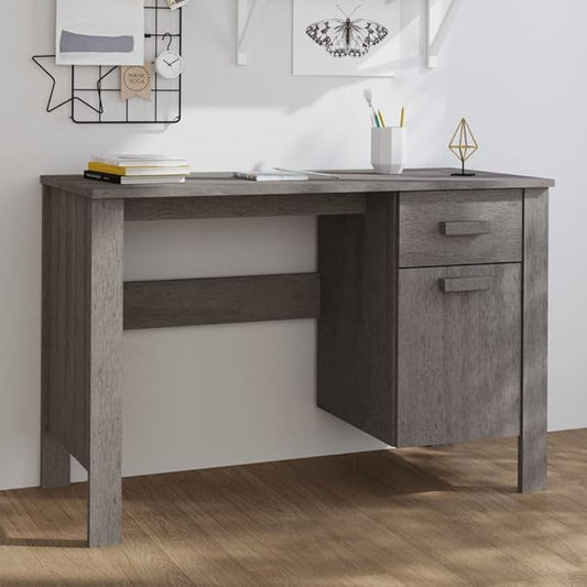 Modern Simple Computer Desk Home Office Desk, 44.5" Small PC Laptop Work Table with Storage Cabinet and Drawer, Study Writing Table Workstation for Space Saving, Light Gray