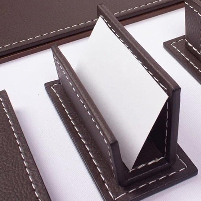 Desk Set 13 Pieces Desk Organizer Office Accessories Desk Accessories Office Supplies Office Organizer Sigle Document Tray (Color : Black (Brown Thread)) (Black (White Thread))
