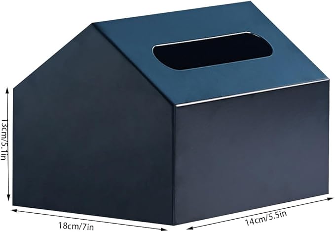Stylish Tissue Box Durable Tissue Box Exquisite Napkin Holder and Adorable House Shaped Square Tissue Box Holder for Home Office Countertop Modern Tissue Box (Color : Green, Size : B) (Black Multi)