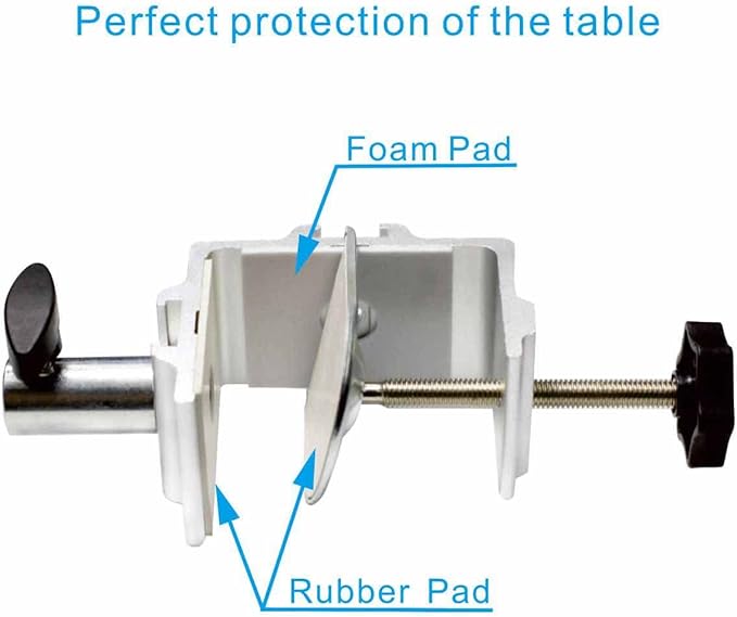 Replacement Clamp for 1/2” Base Magnifying Lamp，Desk Lamp，Magnify Lamp，Swing Arm Lamp，Phone Mount，Ipad Mount，Tablet Holder，Mic Holder (Silver)