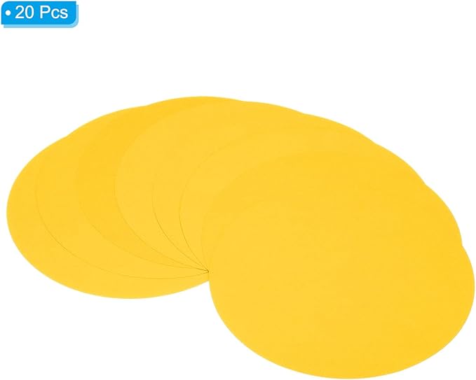 PATIKIL 7.9-inch Round Cardboard Paper, 20 Pcs 200GSM Blank Disc Circles Slices Cutouts Paper for Party Decorations DIY Craft Arts Drawing Painting Writing, Yellow