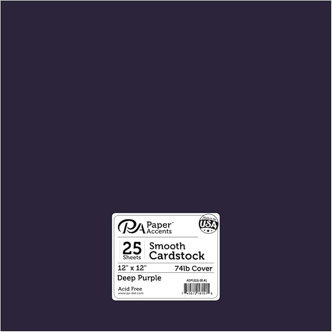Cdstk Smooth 12x12 74lb 25pc Pk Deep Purple