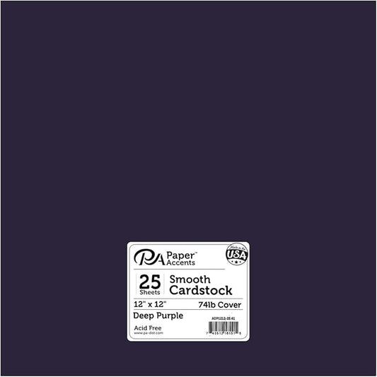 Cdstk Smooth 12x12 74lb 25pc Pk Deep Purple