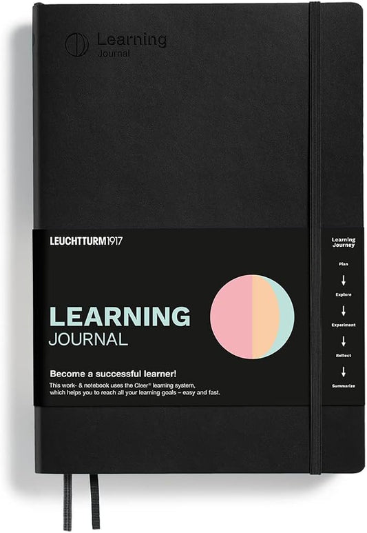 LEUCHTTURM1917 - Cleer Learning Journal - The Ideal Guided Journal, Workbook, and Notebook for Actively Acquiring New Professional and Personal Skills and Knowledge, Black
