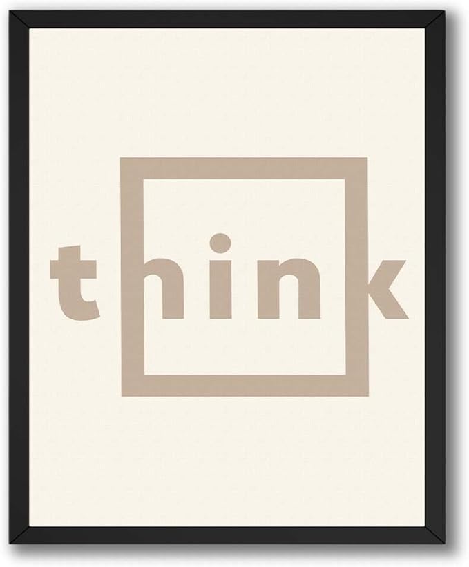 ALPINE INK CO. Think Canvas Poster - Simple Word Graphic Design - Clean Minimal Modern Style - Office Workspace Home Study Wall Decor - 11x14 Unframed Canvas Print
