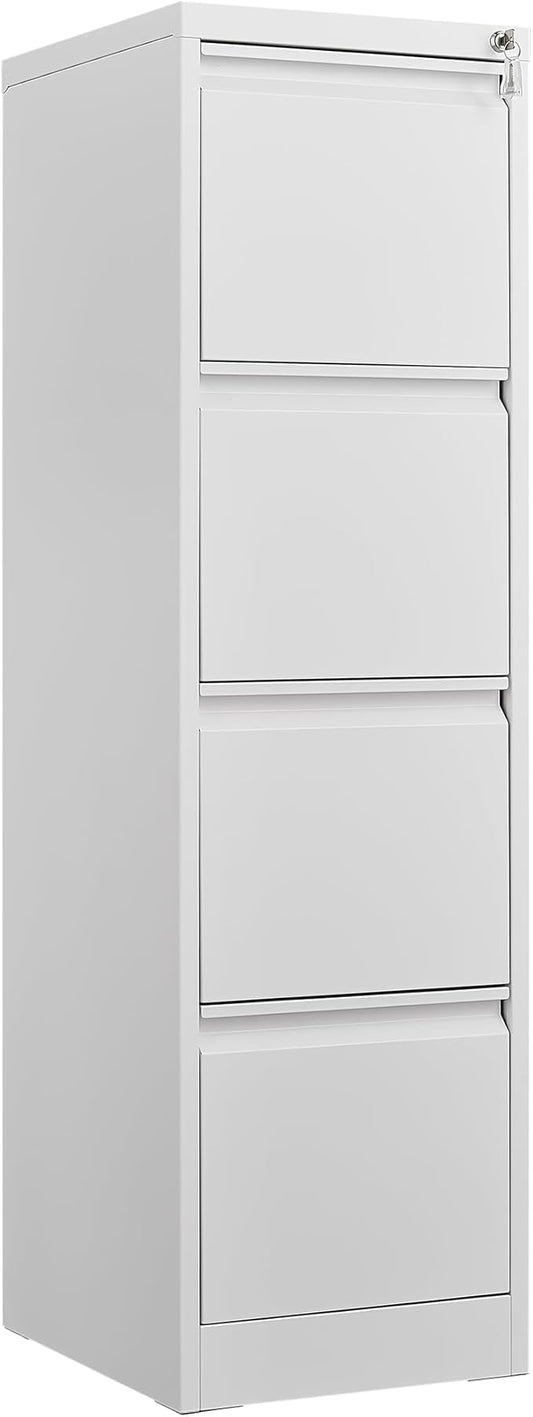 4 Drawer Filing Cabinet,Metal Vertical Filing Cabinets with Lock for Home Office,Heavy Duty File Storage Cabinet for Letter/Legal/A4/F4 Size File