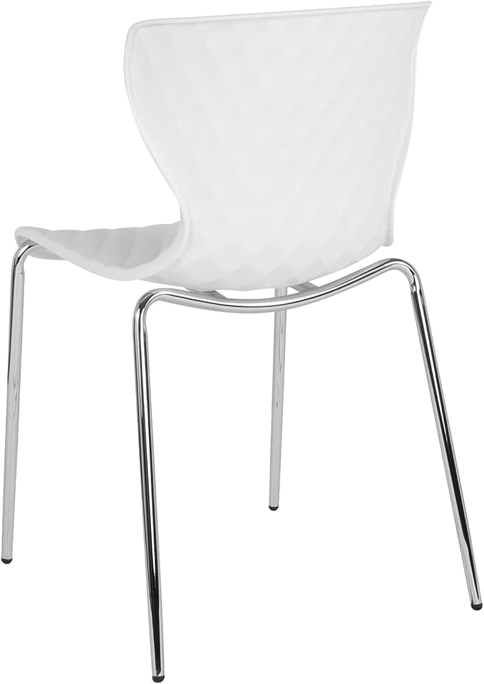 Flash Furniture 4 Pack Lowell Contemporary Design White Plastic Stack Chair
