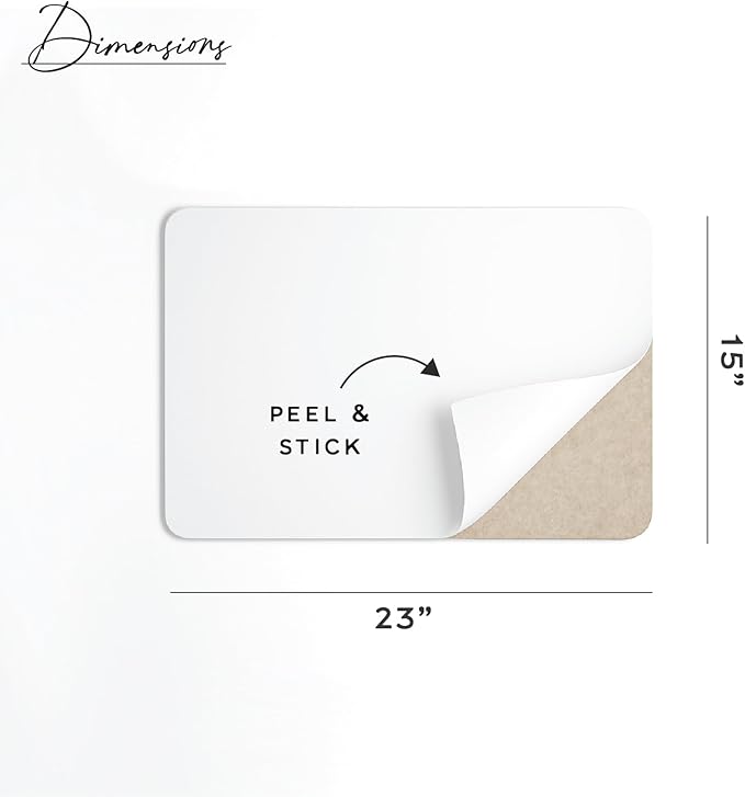Orelle Felt Bulletin Board | 23 x 15” | Foldable Peel and Stick Felt Board for Wall | Alternative Cork Board for Office, Message Board, Kids Art Display | Beige