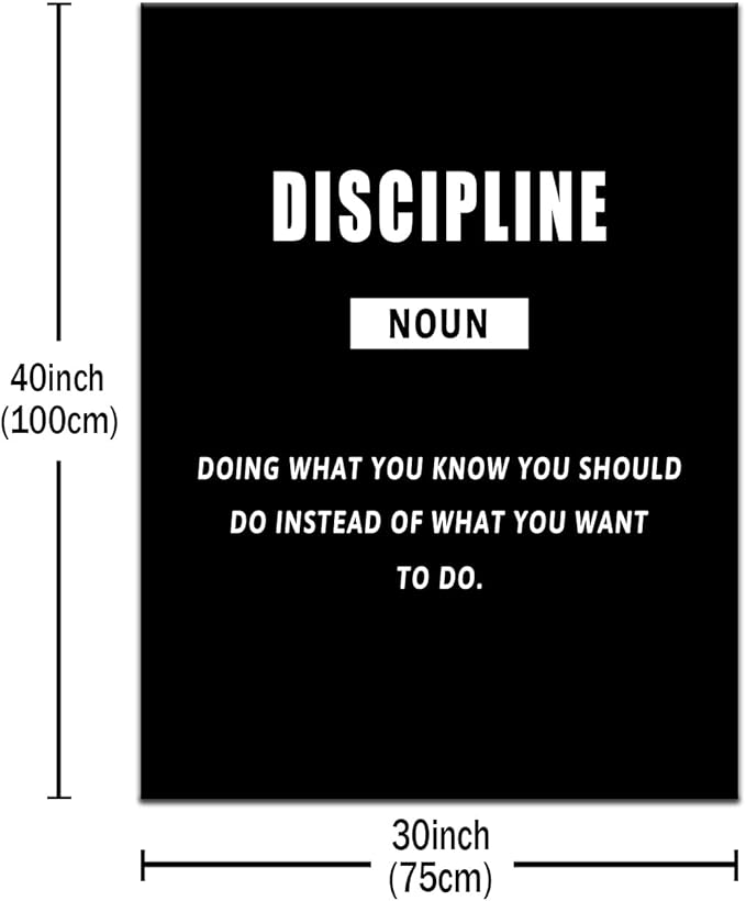 Motivational Canvas Office Print Wall Art Discipline Inspirational Picture Poster Painting Modern Inspiring Artwork for Home Living Room Decoration Stretched and Framed [30''Wx 40''H]