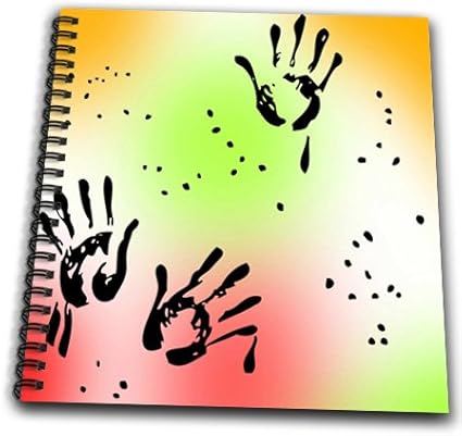 3dRose db_57268_1 Rainbow Fun Hand Prints-Children's Art-Drawing Book, 8 by 8-Inch