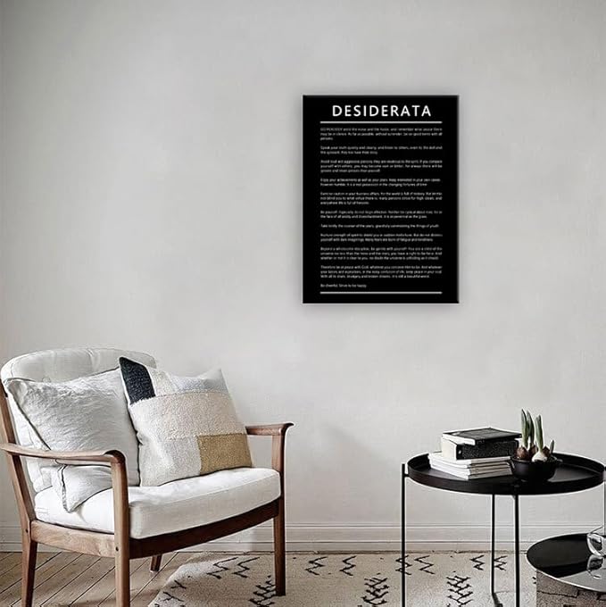 Inspirational Canvas Wall Art for Office Desiderata Entrepreneur Quotes Motivational Posters Picture Prints Canvas Modern Home Decor Painting Artwork Stretched and Framed Ready to Hang [18''W x 24''H]