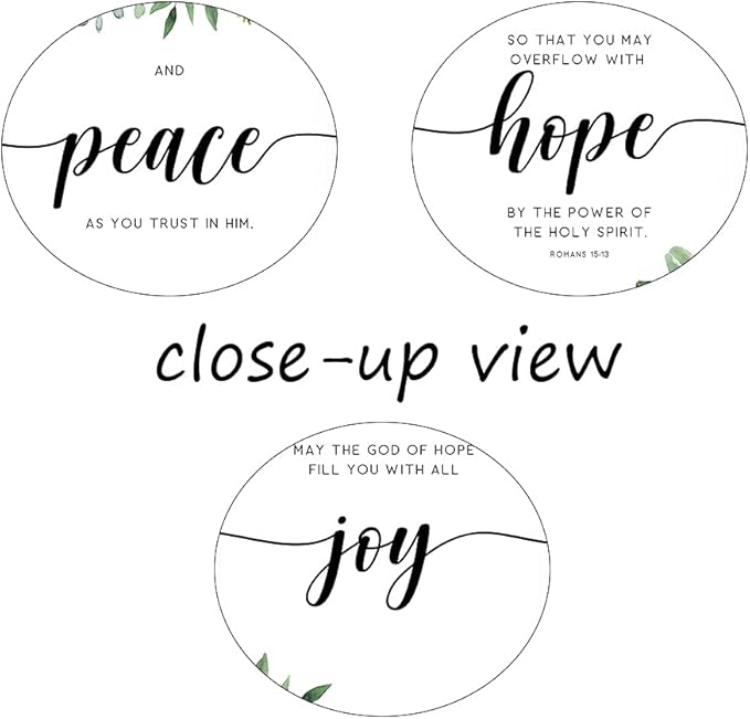 3 Piece Inspirational Wall Art, White Plants Background Picture, Quotes "Peace Hope Joy" Canvas Print for Home Decor, Triptych Motivational Poster Framed Artwork for Classroom Wall Decor (72"Wx36" H)