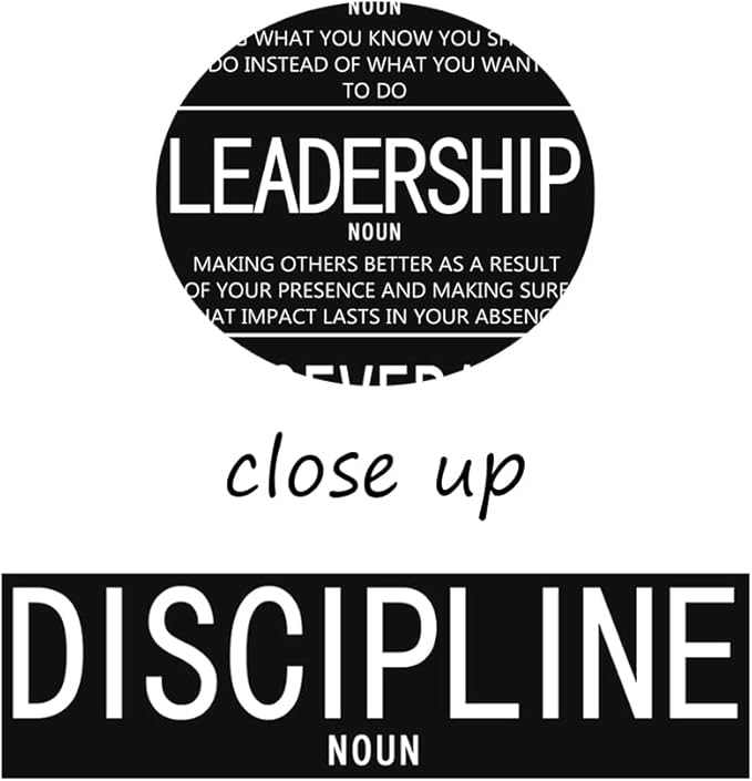 WYJZDZQ8 Inspirational Canvas Wall Art Painting Disclpline Noun Leadership Noun Perseverance Noun Poster Painting Artwork Prints Wall Pictures for Office Decor Framed Ready to Hang[18" W x 24" H]