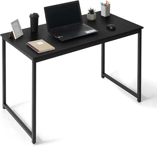 CAPHAUS 47 Inch Modern Computer Desk for Home Office, Gaming & Small Spaces - Compact Black Writing Desk, Easy Assembly, 220 lbs, P2 Board