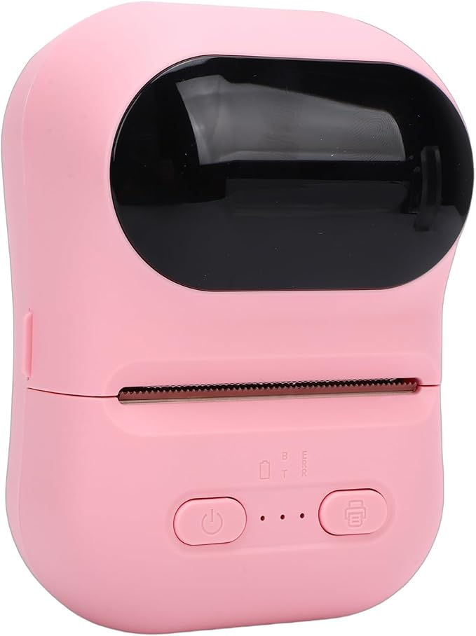 VBESTLIFE Mini Portable Thermal Printer Print Pod, Inkless Bluetooth Label Maker Machine for DIY Crafts, Journaling, Office & Home Use (Pink)