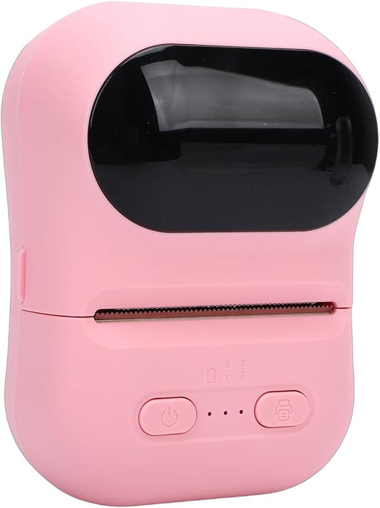VBESTLIFE Mini Portable Thermal Printer Print Pod, Inkless Bluetooth Label Maker Machine for DIY Crafts, Journaling, Office & Home Use (Pink)