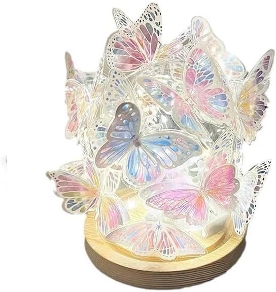 Butterfly ambiance Lamp, Bedside Decorative Small Table lamp, DIY Butterfly Lamp, Battery Powered Night Light, Gift for Daughter's Mother