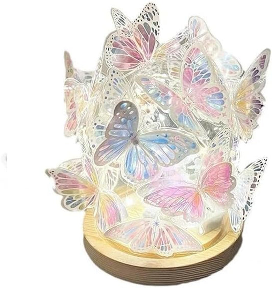 Butterfly ambiance Lamp, Bedside Decorative Small Table lamp, DIY Butterfly Lamp, Battery Powered Night Light, Gift for Daughter's Mother