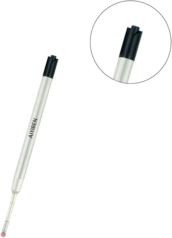 3.9'' ballpoint pen refill, replaced stylus and ballpoint pen metal refill, smooth writing ballpoint pen refill (black, 6 Pack)