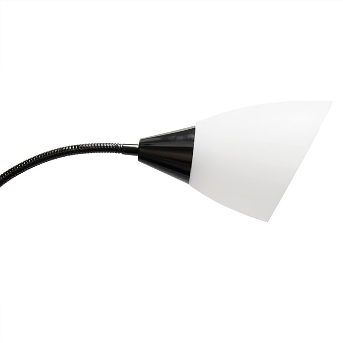 Simple Designs LF2006-BAW 67" Contemporary Multi Head Medusa 5 Light Adjustable Gooseneck Black Floor Lamp with White Shades for Kids Bedroom Playroom Living Room Office (Pack of 2)