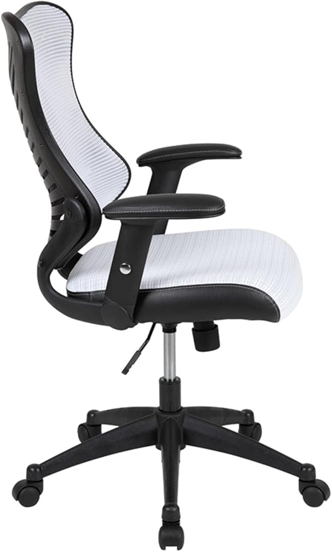 Flash Furniture Kale High Back Designer White Mesh Executive Swivel Ergonomic Office Chair with Adjustable Arms