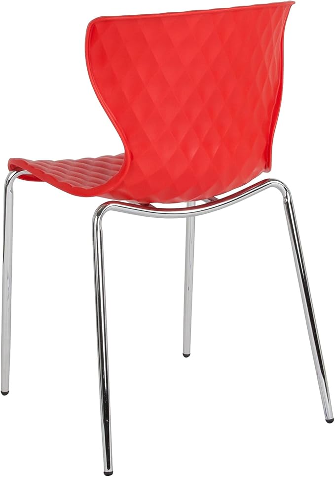 Flash Furniture Lowell Contemporary Design Red Plastic Stack Chair