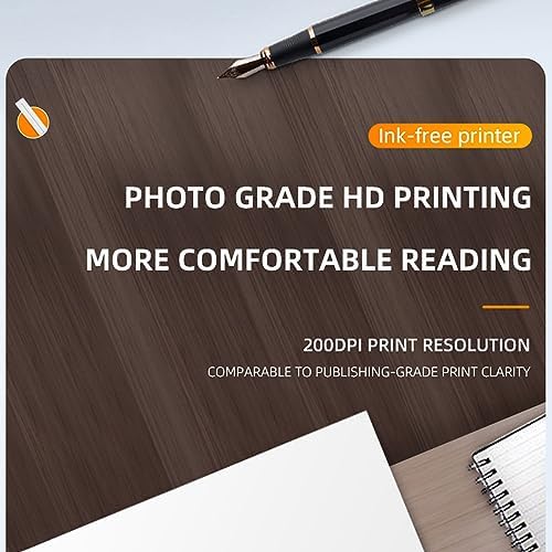 Dpofirs Portable A4 Thermal Printer, Bluetooth Thermal Printer, Support 90 Sheets Letter and A4 Paper, Compatible with Android and iOS Phone and Laptop for Mobile Office