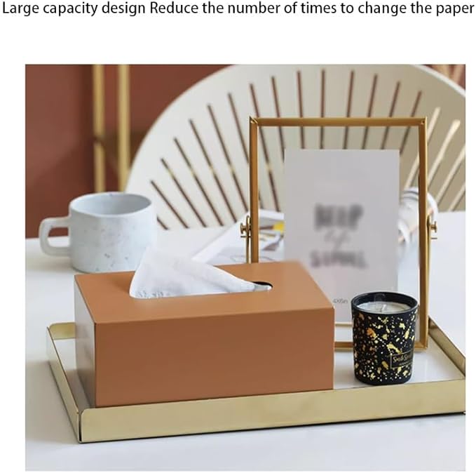 Stylish Tissue Box Light Metal Tissue Box and High-end Tissue Box Rectangular Tissue Holder for Vanity Bathroom Kitchen Office Home Decor Modern Tissue Box (Color : Gray) (Pink)