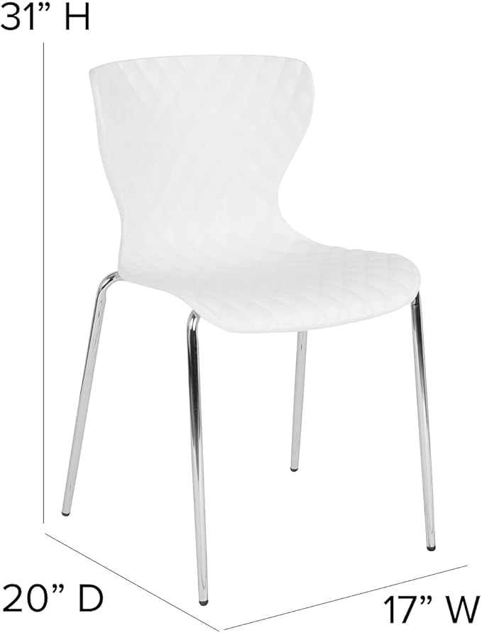Flash Furniture Lowell Contemporary Design White Plastic Stack Chair