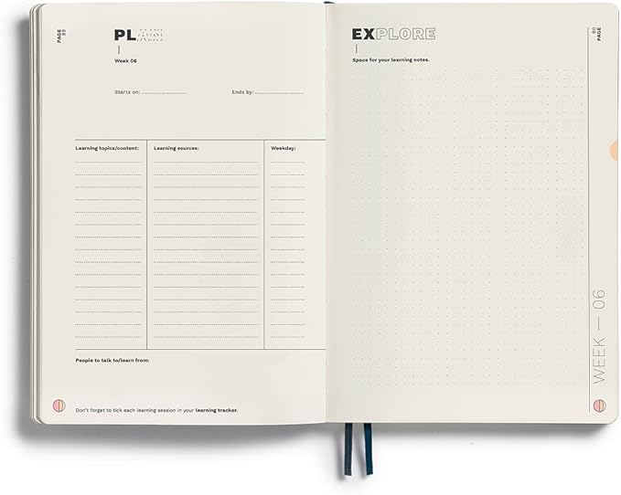 LEUCHTTURM1917 - Cleer Learning Journal - The Ideal Guided Journal, Workbook, and Notebook for Actively Acquiring New Professional and Personal Skills and Knowledge, Pacific Green