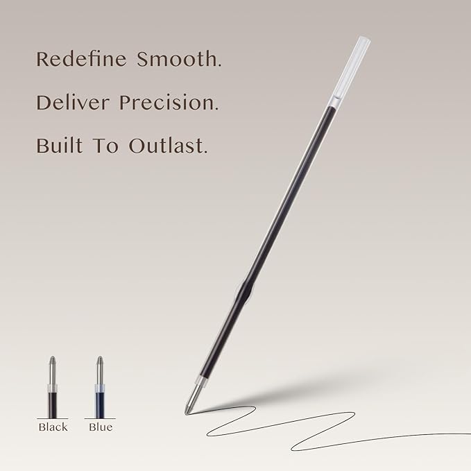 LINFANC 36pcs Ballpoint Pen Refills Black Ink Medium Point 1.0mm Tip Smooth Writing Pen Refill (36 Black)