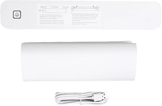 Portable Thermal Printer Wireless Inkless High Resolution 203dpi Compact Printer for Home Office Travel ABS 30.5 x 5.5 x 4.04cm