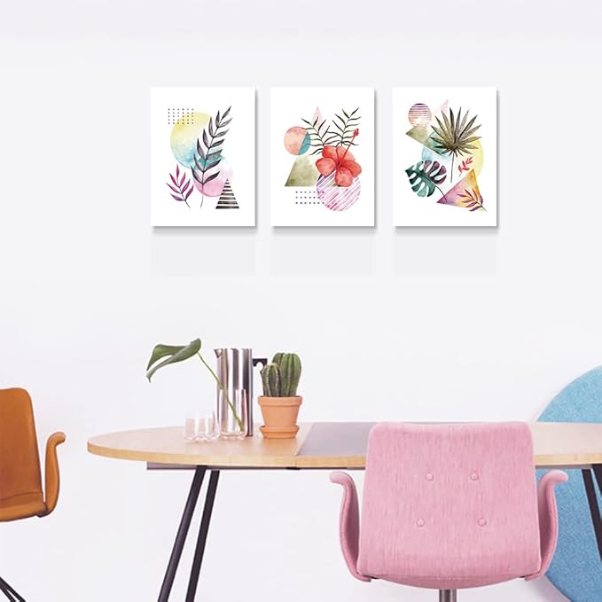 Wall Decor For Living Room Canvas Wall Art For Bedroom Fashion Wall Decorations For Kitchen Abstract Watercolor Paintings Bathroom Canvas Art Flowers Pictures Artwork Girls Room Home Decor 3 Pieces