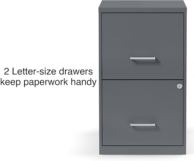 STAPLES Vertical File Cabinet for Letter/Legal Files, 2-Drawer, Letter/Legal Compatible, Locking, Graphite