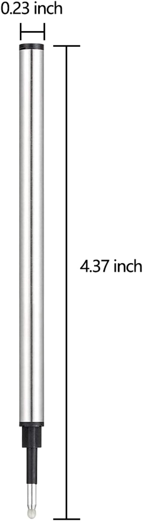 DunBong Rollerball Pen Refills, Roller Ball Fine Point 0.5mm, Red Ink Refill Pack of 5 - Replaceable Ballpoint Pen Refills Medium Point (Black)
