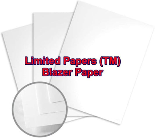 Limited Papers (TM) Blazer Digital Paper, Gloss Finish, Coated 2 Sided, White Color, 92 Brightness. (70# Text 12"x18")