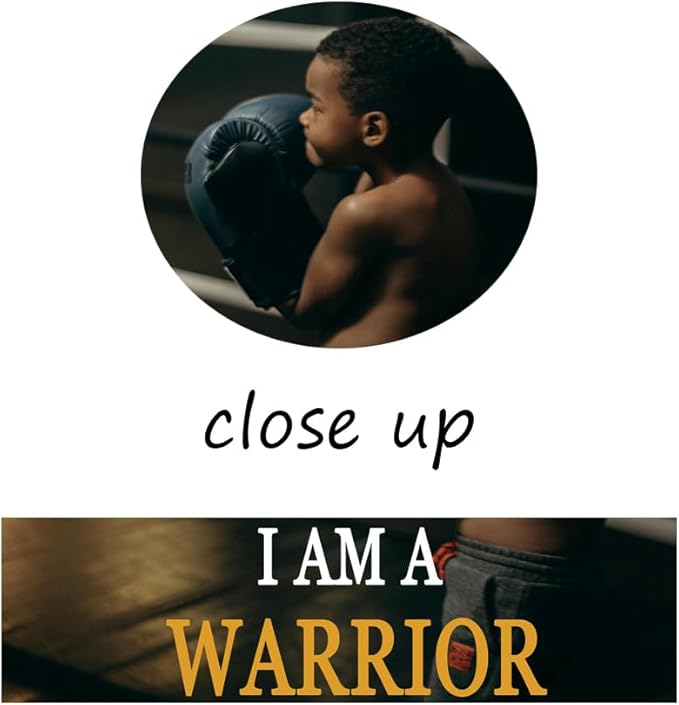 Inspirational Boxing Poster I Am A Warrior Quote Martial Arts Motivation Gym Wall Art for Fighter Spirit Motivational Wall Decor for Boxing Gym Sports Room Home Bedroom Framed [12" W X 18" H]
