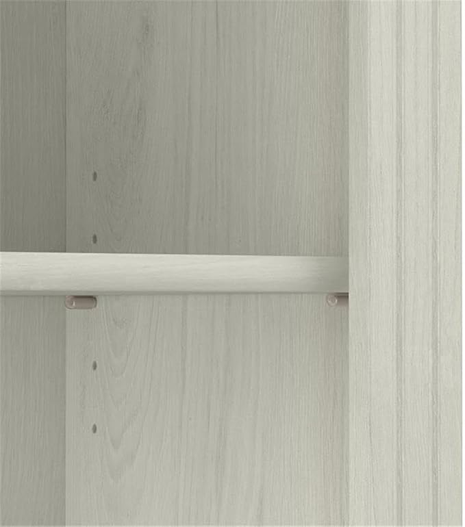 Bush Home Saratoga Tall 5 Shelf Bookcase in Linen White Oak, Home Office Organizer, Vertical Storage Solution for Books and Office Supplies, Tall Bookshelf
