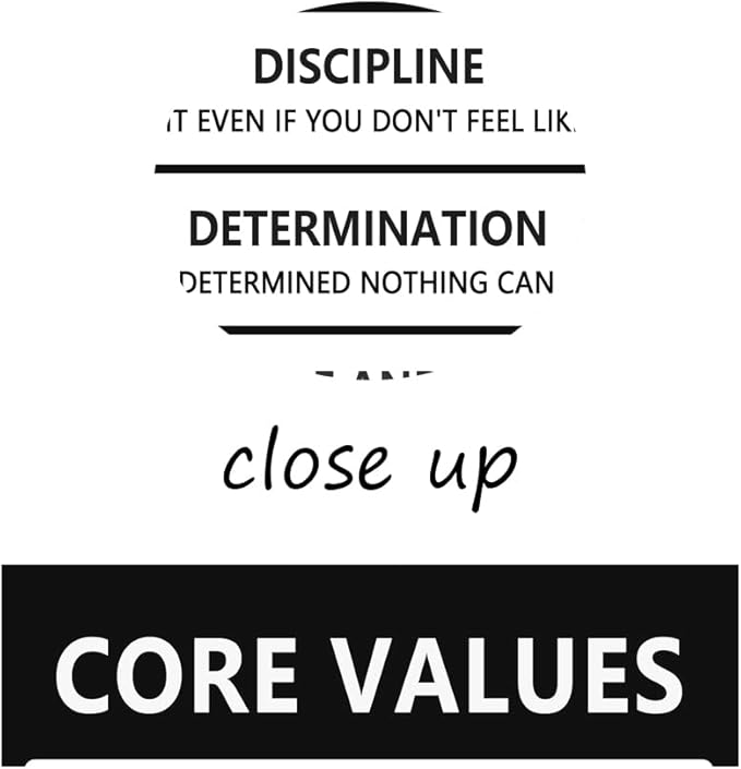 Core Values Quote Motivational Wall Art for Office Inspiration Poster Inspirational Canvas Painting Prints Wall Pictures for Living Room Home Decor Framed Artwork [12''W x 18''H], 12x18 Inch