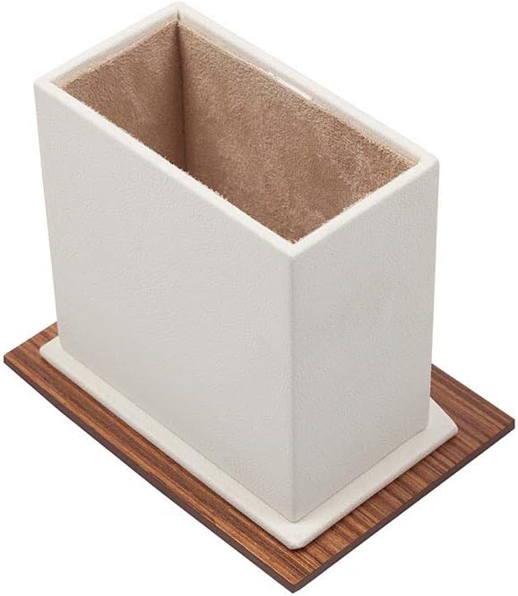 Leather Desk Set - Leather Organizer Desk Set - Walnut Wood Desk Set - Office Product - Desk Accessories Set - Office Desk Accessories - Home Office Accessories - Desk Supplies 11 PCS (White)