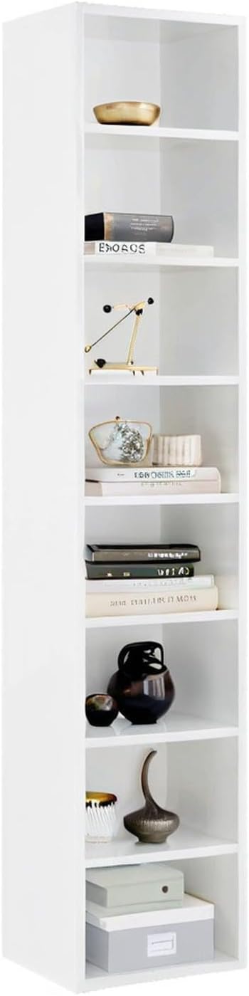 MXV 71.5" Tall Narrow Bookshelf, 8-Tier Cube Display Rack, Modern Corner Bookshelf with Storage Space, CD Storage Cabinet for Home Office
