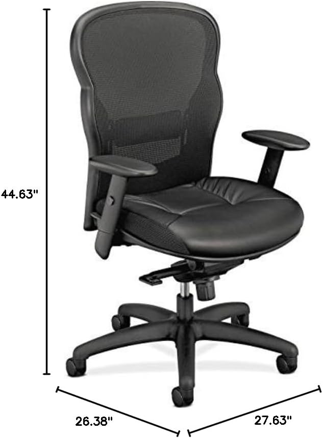 HON Basyx HVL701.SB11 SofThread Leather Seat, Black