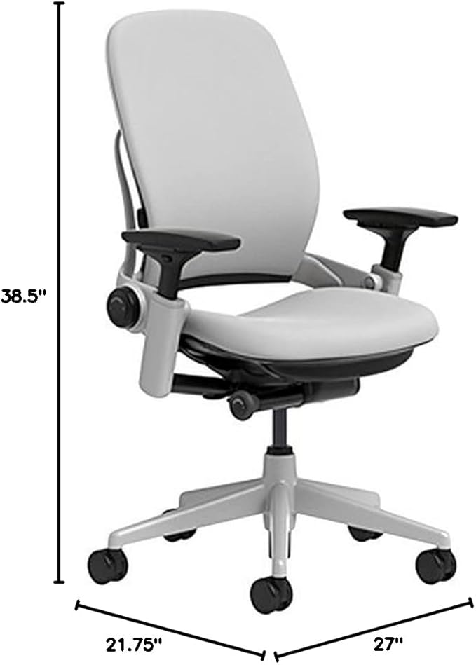 Steelcase Leap Office Chair - Ergonomic Work Chair with Wheels for Carpet Flooring - Supports Unique Body Shape - with Natural Glide System & Liveback Technology - Blue Nickel