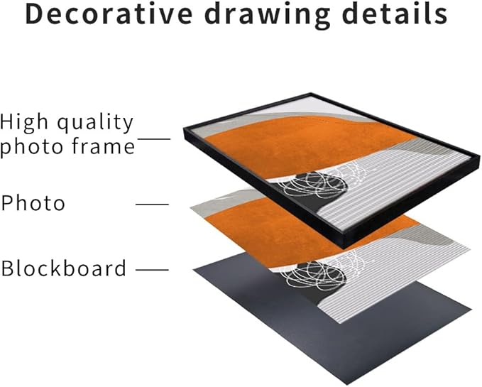 Framed Abstract Wall Art for Living Room,3-piece Set of Famous Paintings Posters Prints Minimalism Natural Fusion Bedroom Bathroom Office Wall Art Deco Large Size 24 "X 32" (24 "X 32")