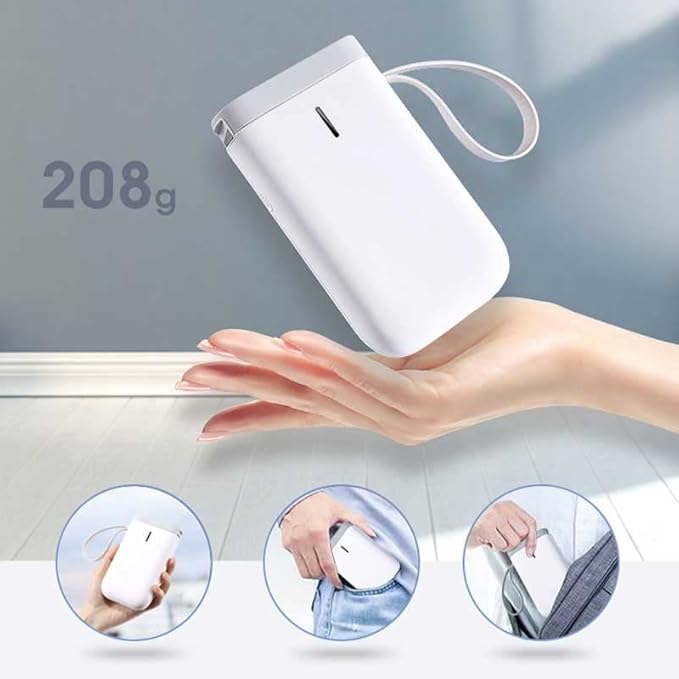 FMURY Portable Thermal Label Printer Fast Printing Mall Home Office Use with Waterproof Label Paper