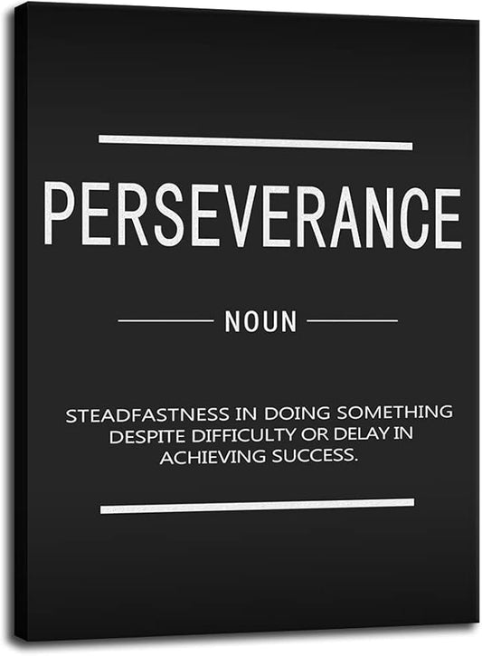 Motivational Poster Inspirational Canvas Wall Art Entrepreneur Quotations Painting Modern Perseverance Inspirational Poster Printing Artwork Office Decoration Frame Ready to Hang[18" W x 24" H]
