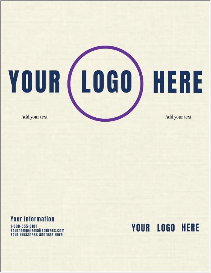LUXPaper Custom Printed 8.5" x 11" Classic Linen Paper | Customizable Letterhead | Personalized Logo & Text | Letter Size | Natural | 80lb. Text | 100 Qty
