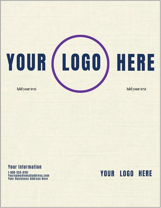 LUXPaper Custom Printed 8.5" x 11" Classic Linen Paper | Customizable Letterhead | Personalized Logo & Text | Letter Size | Natural | 80lb. Text | 100 Qty