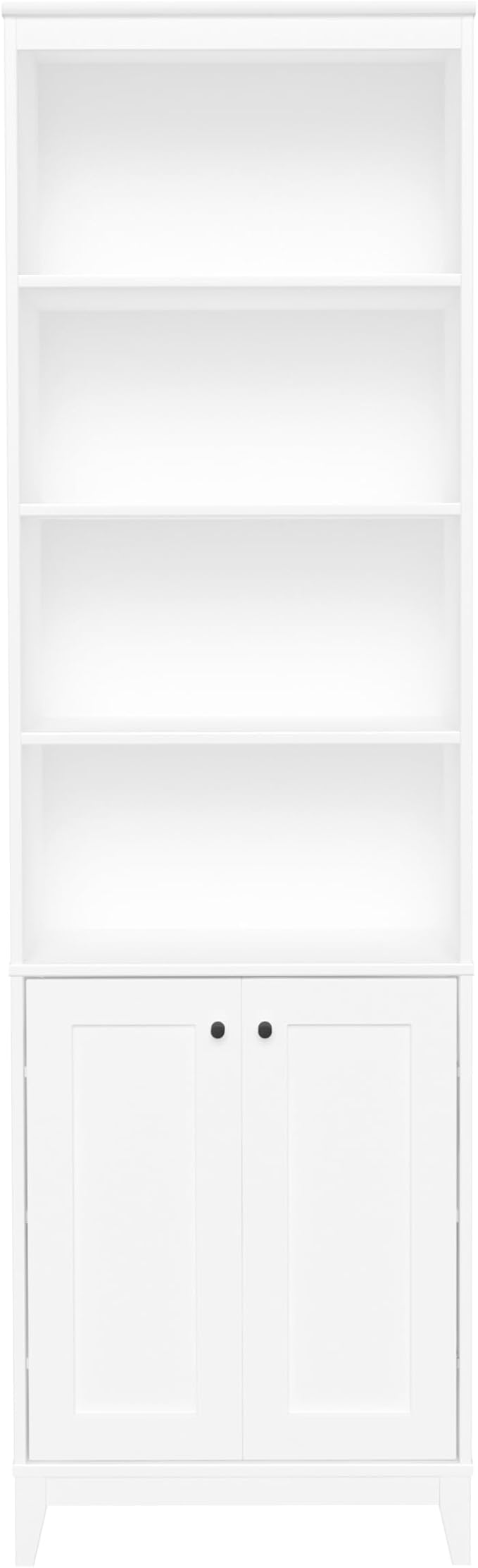 Prepac Yaletown Bookcase with Doors, White Storage Cabinet with Doors and Shelves, Accent Cabinet 23.75" W x 79.50" H x 12.25" D, WSBR-2310-1